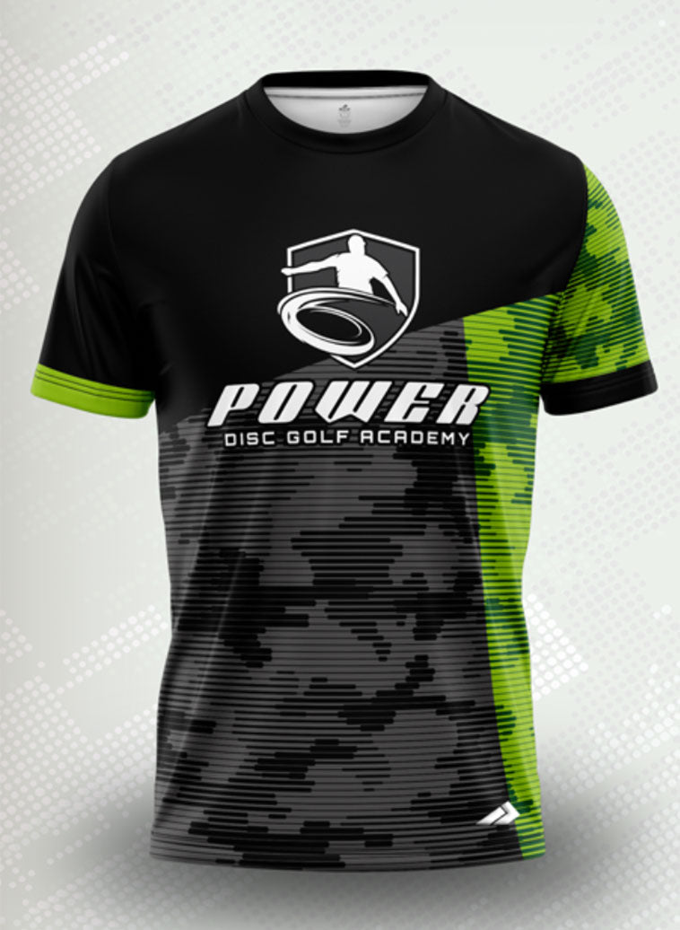 Inverse Camo Green Power Disc Golf Academy Jersey