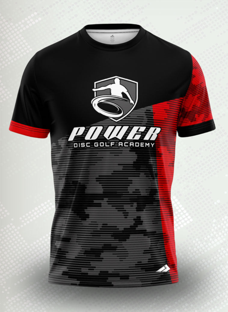 Inverse Camo Red Power Disc Golf Academy Jersey